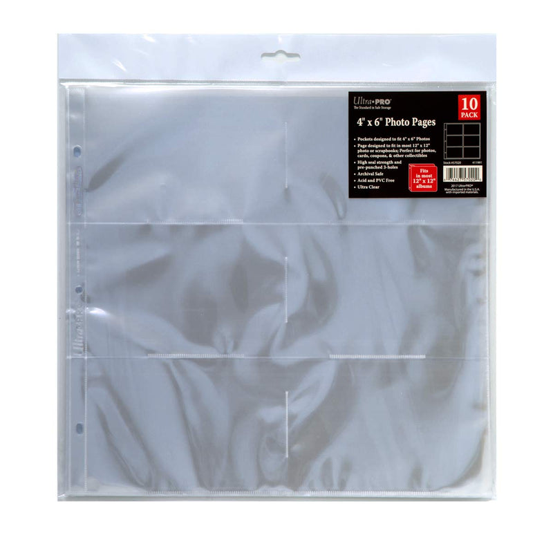 Ultra Pro 12x12 Refill Pages 10/Pkg - for 4x6 Photos